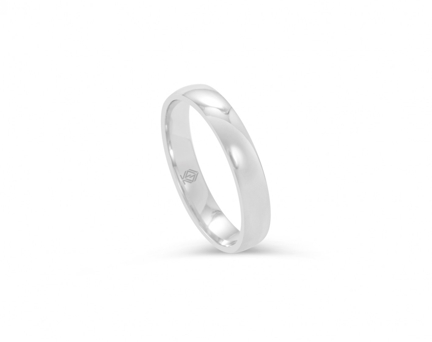 platinum 950 4mm shiny wedding band comfort fit