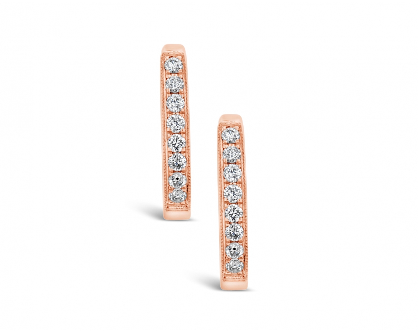 18k white gold milgrain hoop diamond earrings Photos & images