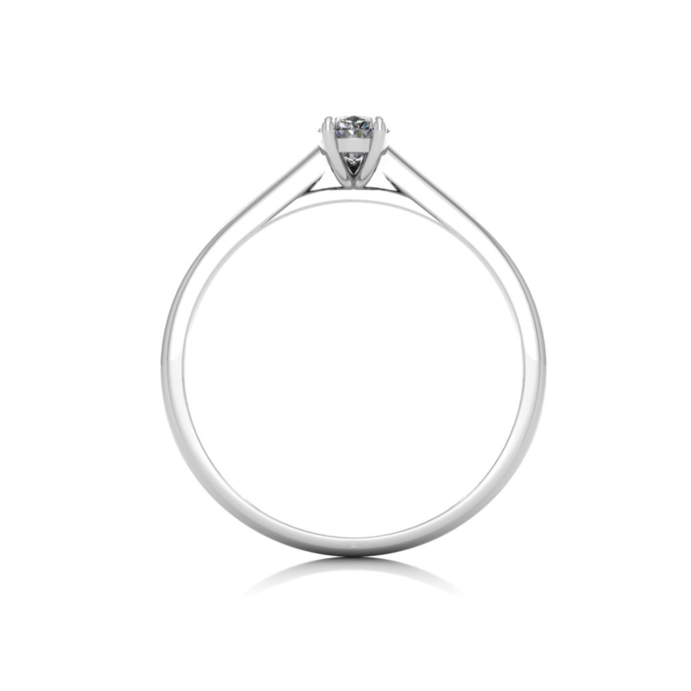 18k white gold  0,30 ct 3 prongs solitaire pear cut diamond engagement ring with whisper thin band