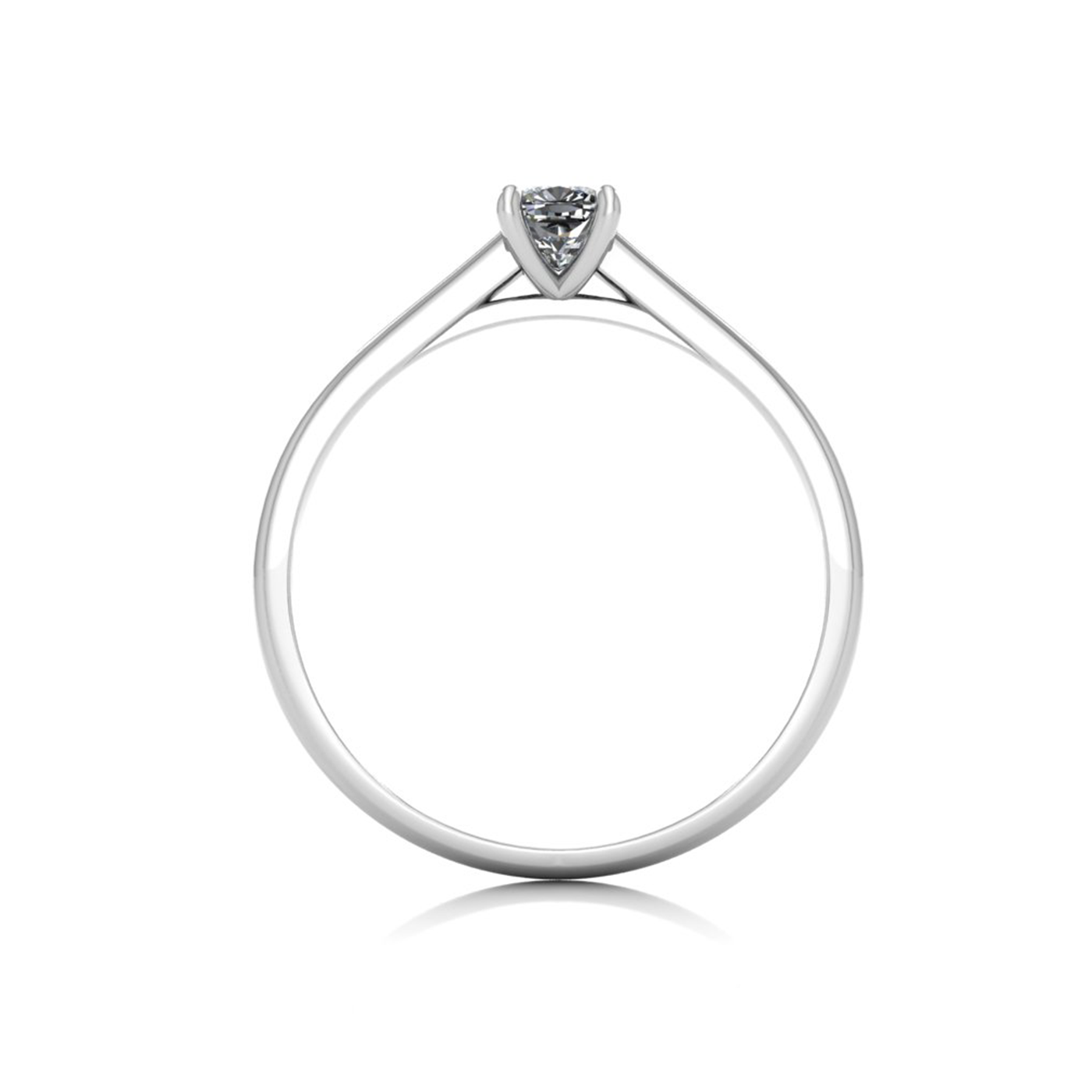 18k white gold  0,30 ct 4 prongs solitaire cushion cut diamond engagement ring with whisper thin band