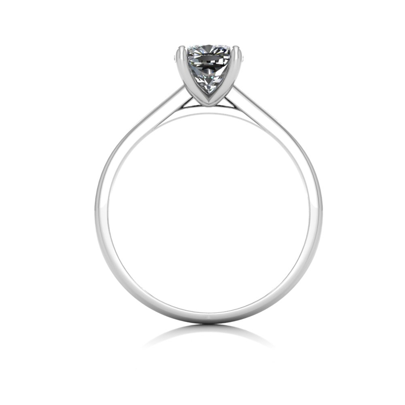 18k white gold 1.2ct 4 prongs solitaire cushion cut diamond engagement ring with whisper thin band