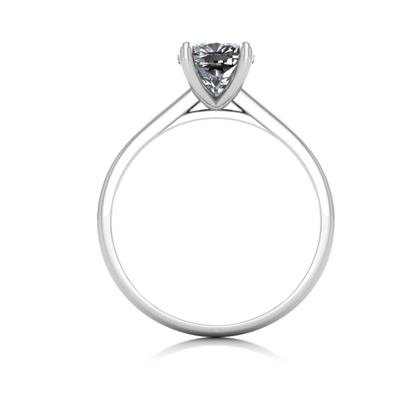 18k white gold 1.5ct 4 prongs solitaire cushion cut diamond engagement ring with whisper thin band