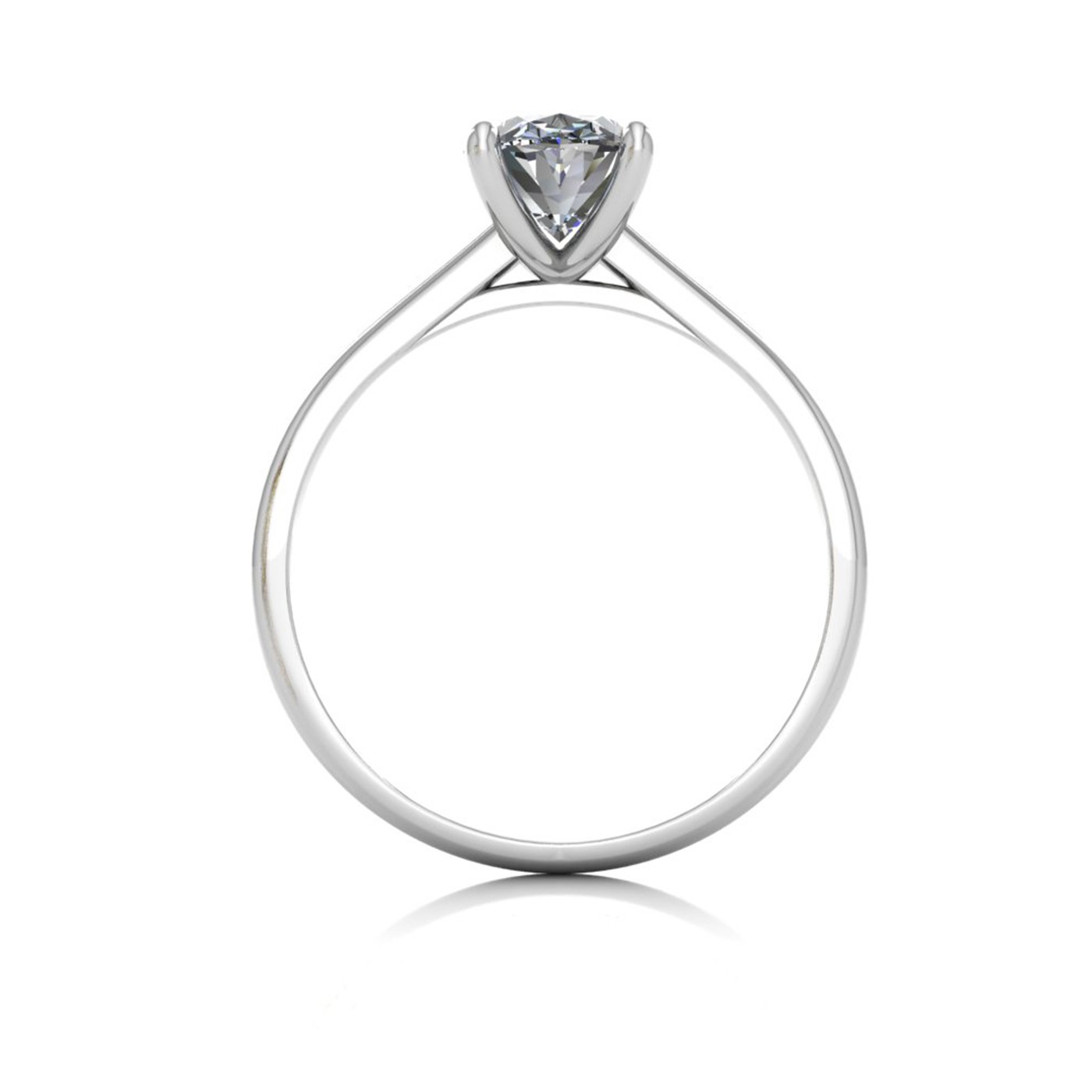 18k white gold  1,20 ct 4 prongs solitaire oval cut diamond engagement ring with whisper thin band