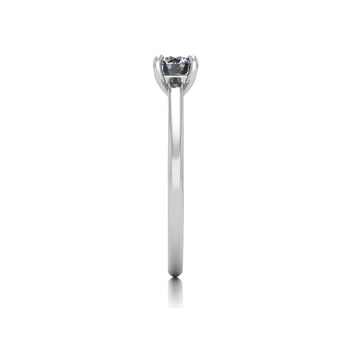 18k white gold 0,50 ct 4 prongs solitaire round cut diamond engagement ring with whisper thin band