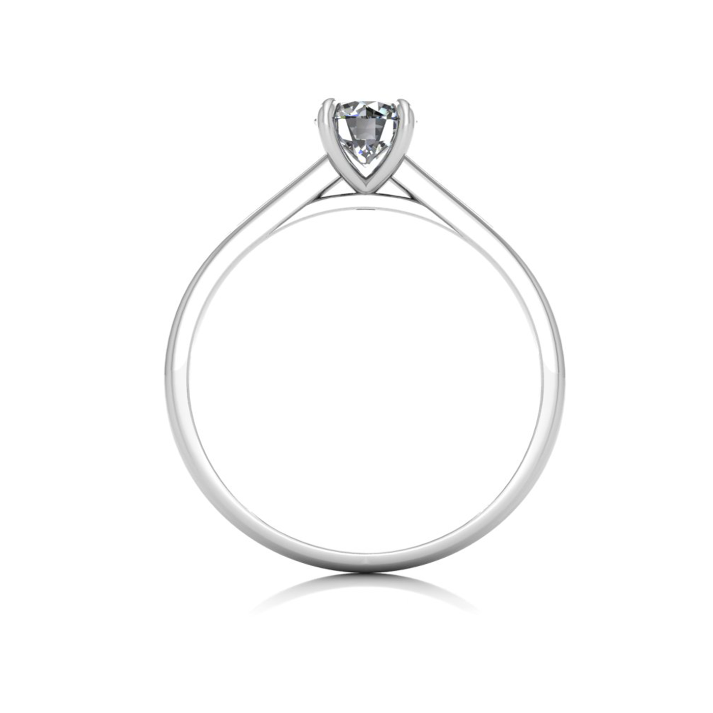 18k white gold 0,50 ct 4 prongs solitaire round cut diamond engagement ring with whisper thin band