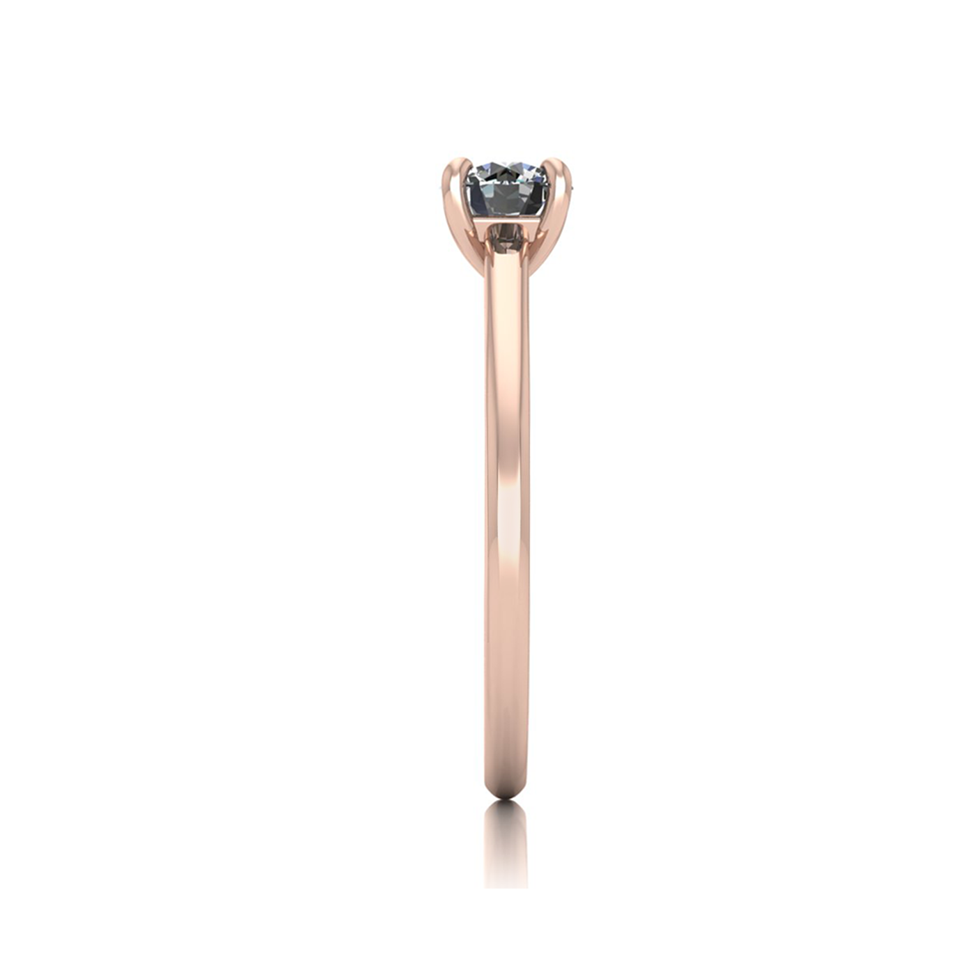 18k rose gold 0.50ct 4 prongs solitaire round cut diamond engagement ring with whisper thin band