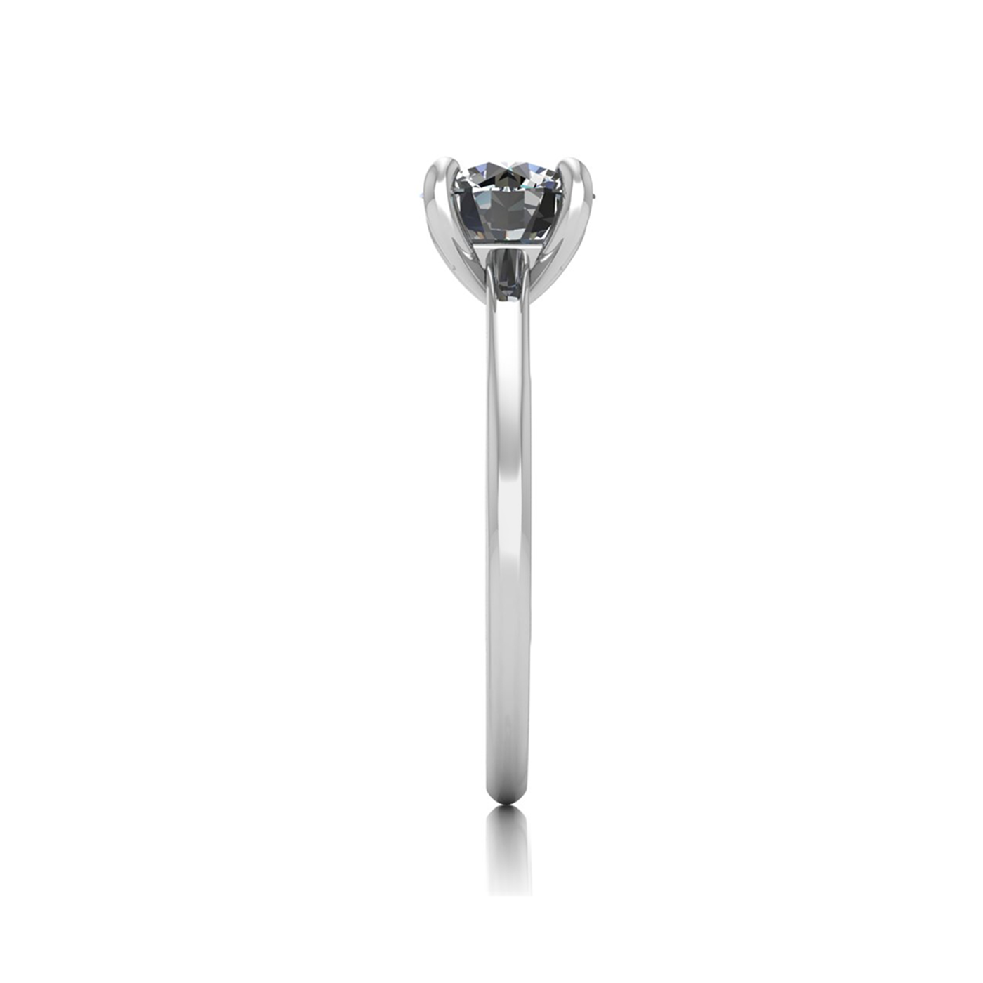 18k white gold 1.2ct 4 prongs solitaire round cut diamond engagement ring with whisper thin band
