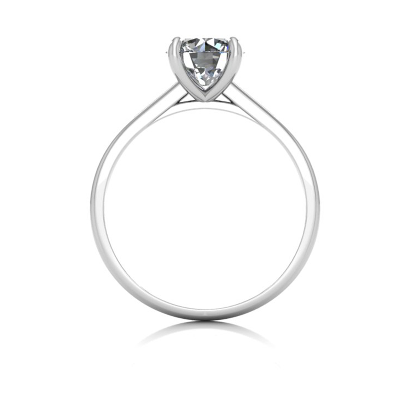 18k white gold 1.2ct 4 prongs solitaire round cut diamond engagement ring with whisper thin band