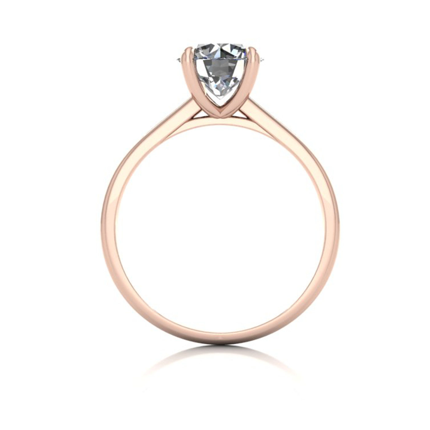 18k rose gold 1.5ct 4 prongs solitaire round cut diamond engagement ring with whisper thin band