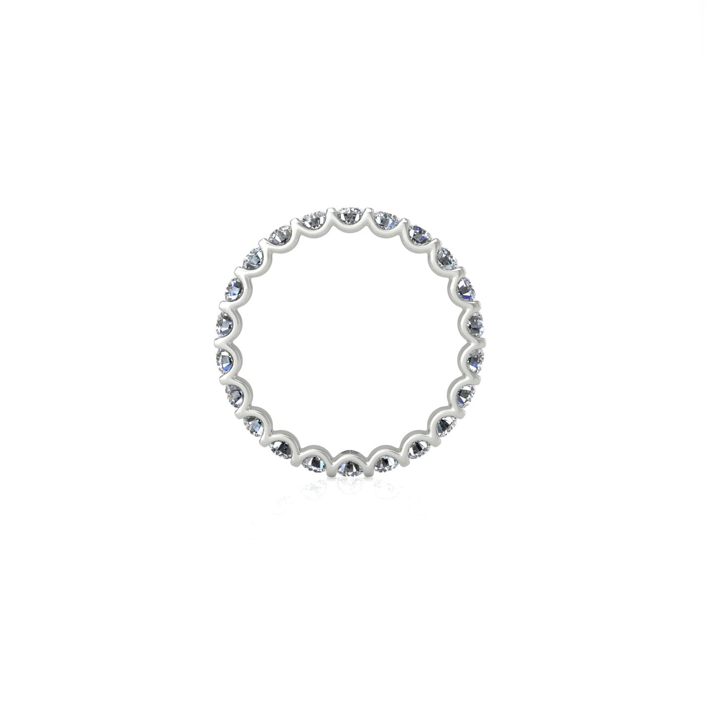 pt platinum  round shape diamond full eternity ring in u-prong setting