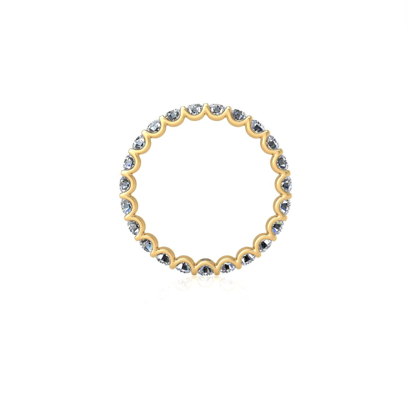 18k yellow gold  round shape diamond full eternity ring in u-prong setting