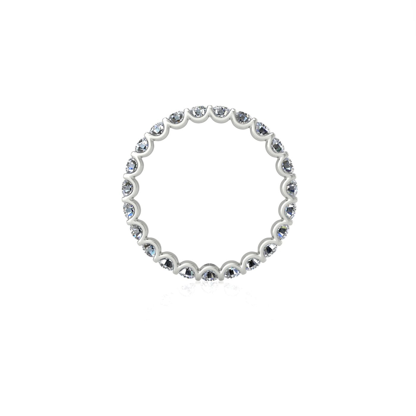 pt platinum  round shape diamond full eternity ring in u-prong setting