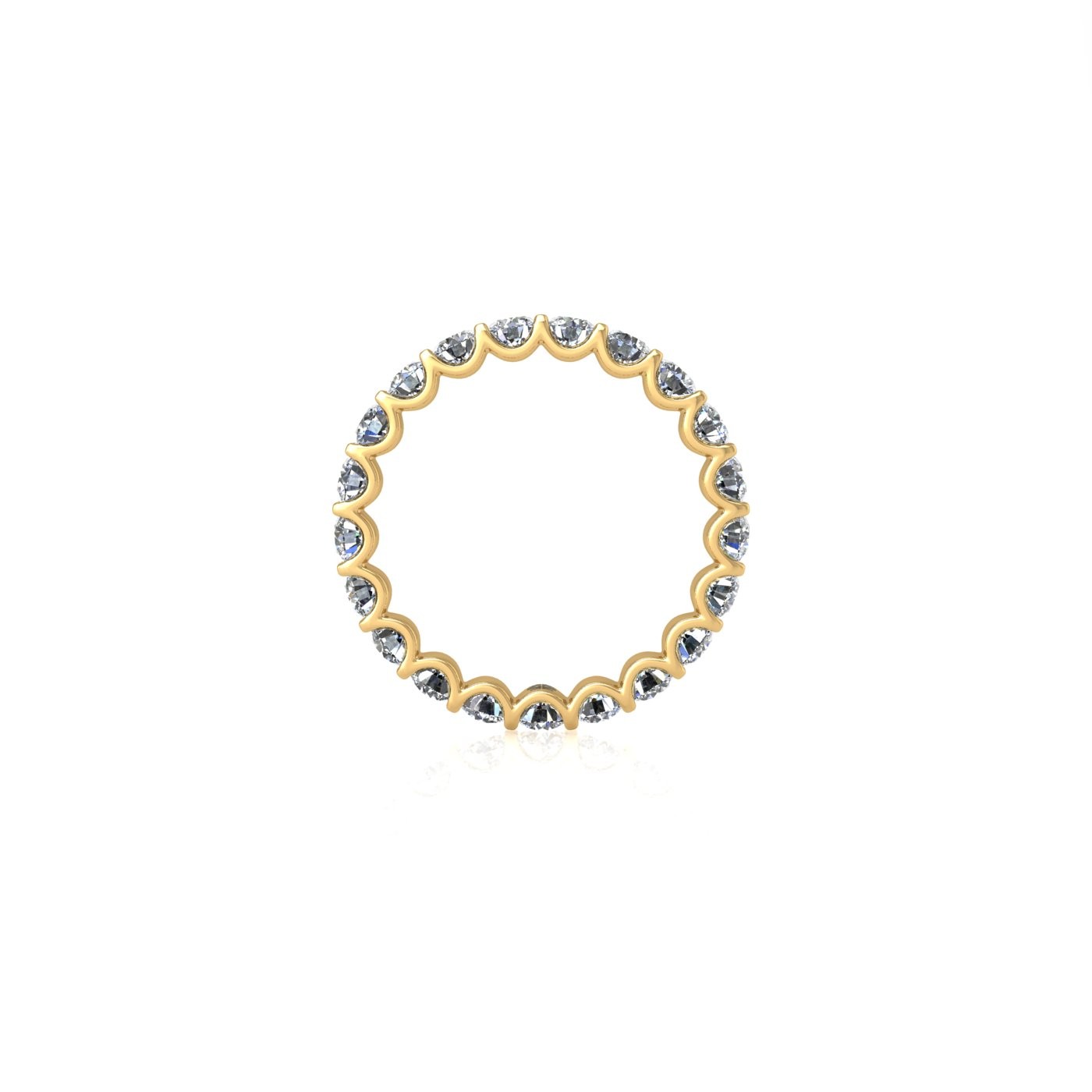 18k yellow gold  round shape diamond full eternity ring in u-prong setting