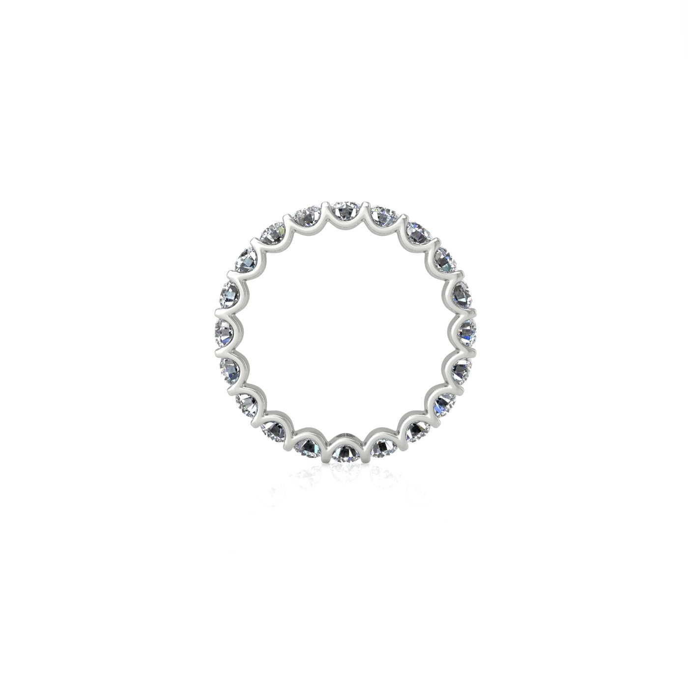 pt platinum  round shape diamond full eternity ring in u-prong setting
