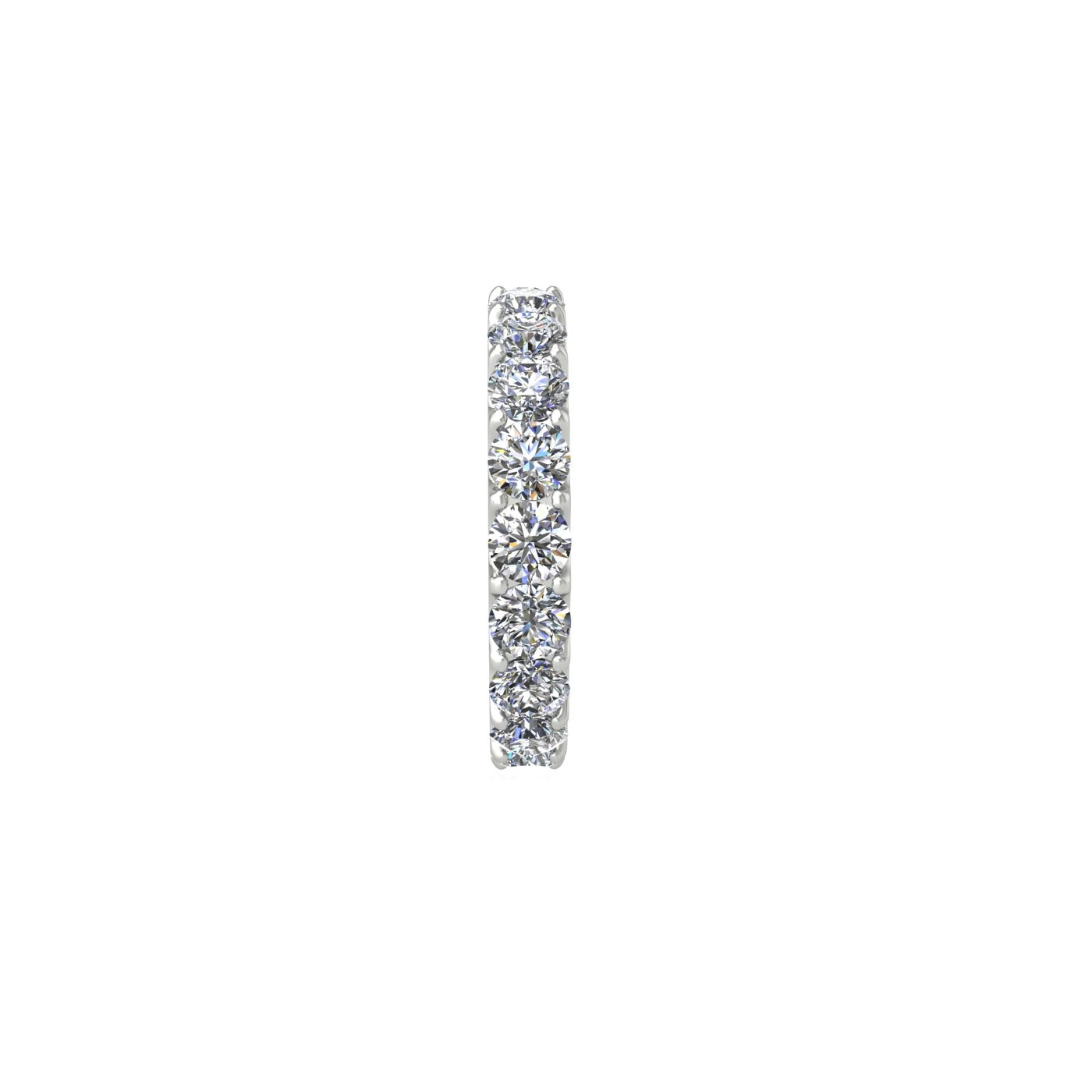 18k white gold  round shape diamond full eternity ring in u-prong setting