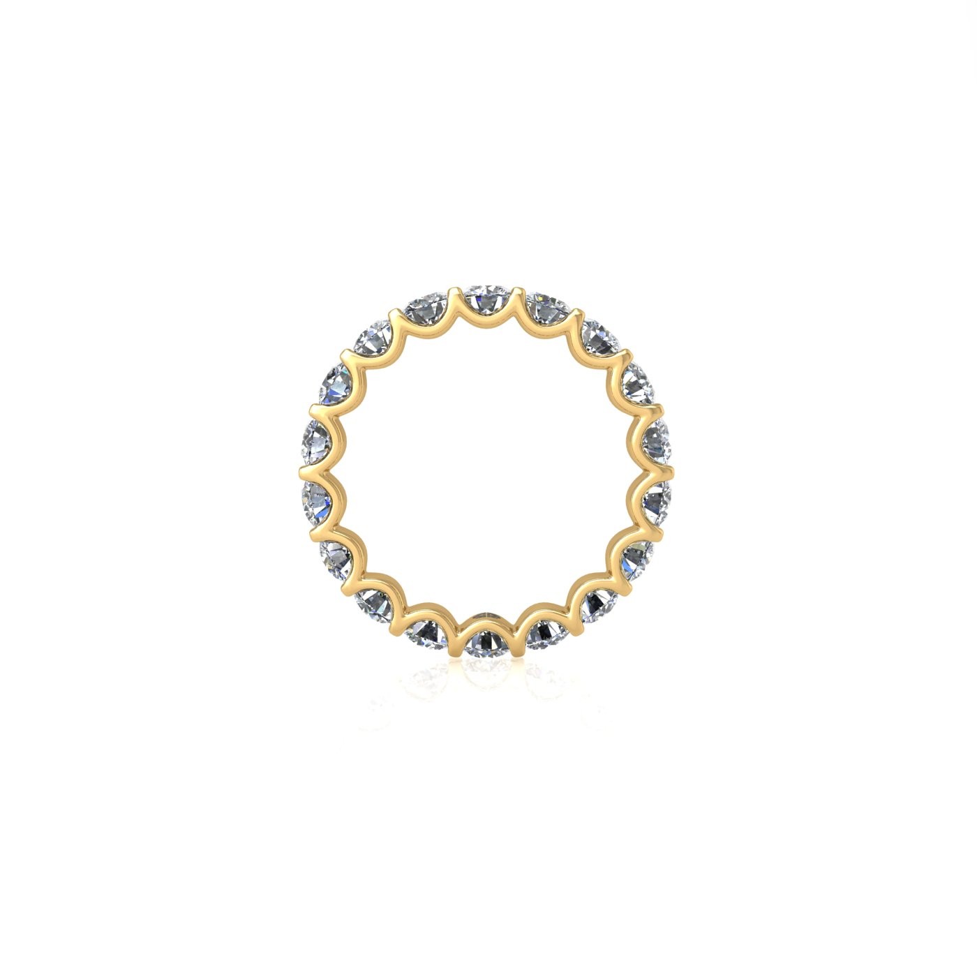 18k yellow gold  round shape diamond full eternity ring in u-prong setting