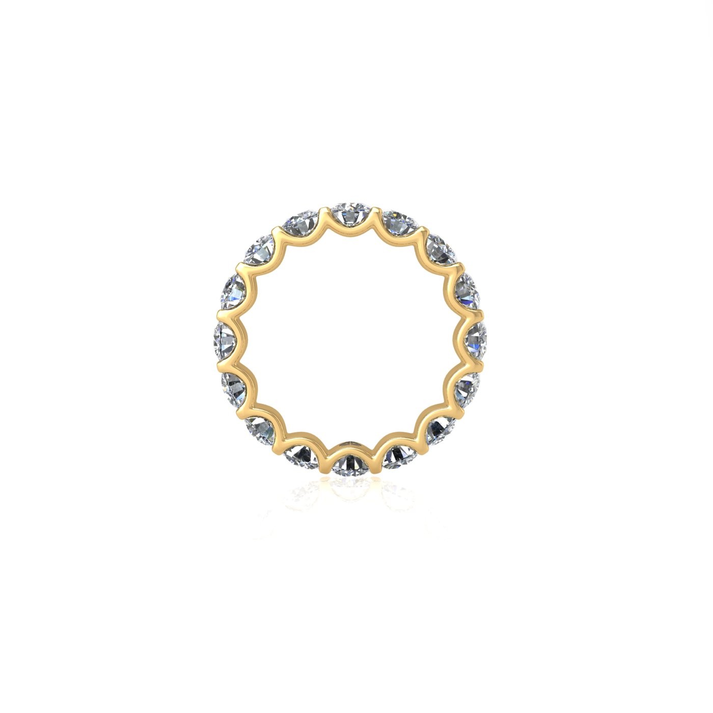 18k yellow gold  round shape diamond full eternity ring in u-prong setting
