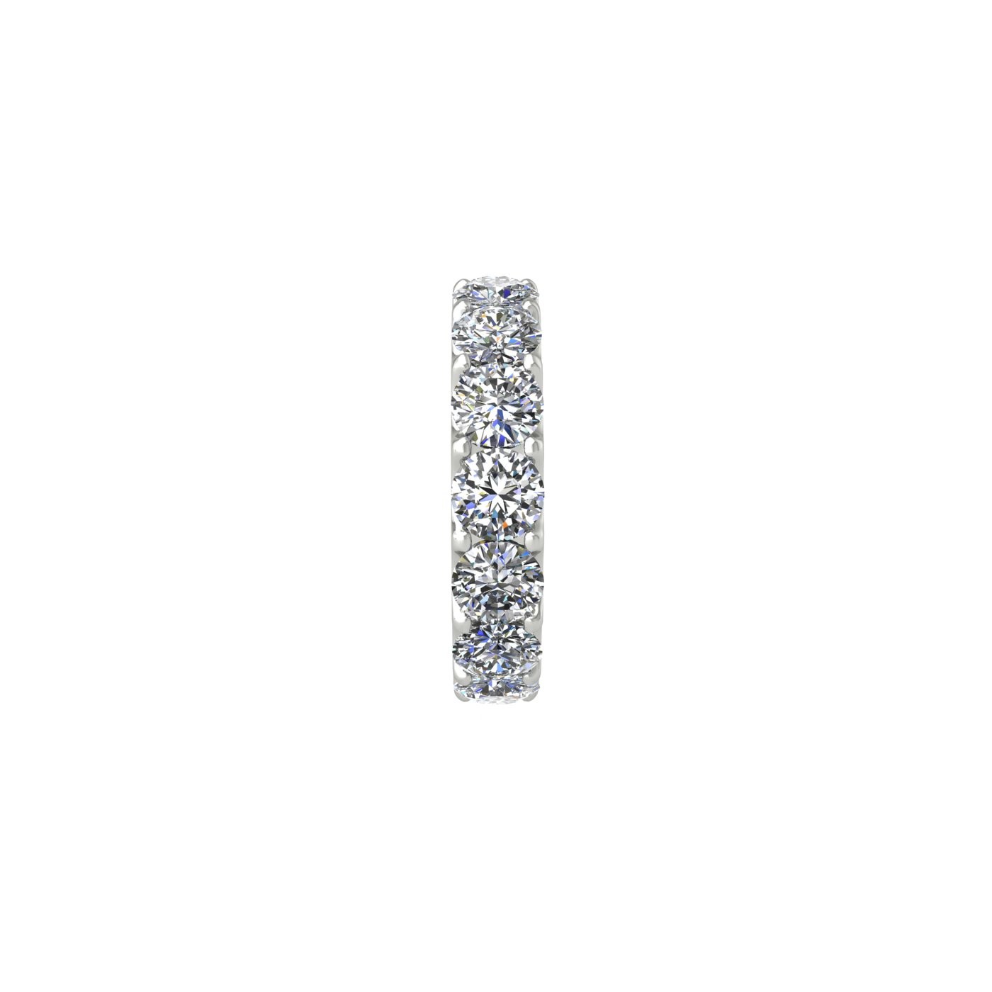 18k white gold  round shape diamond full eternity ring in u-prong setting