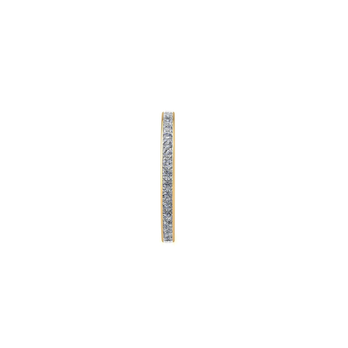 18k yellow gold  princess shape diamond channel set full eternity ring
