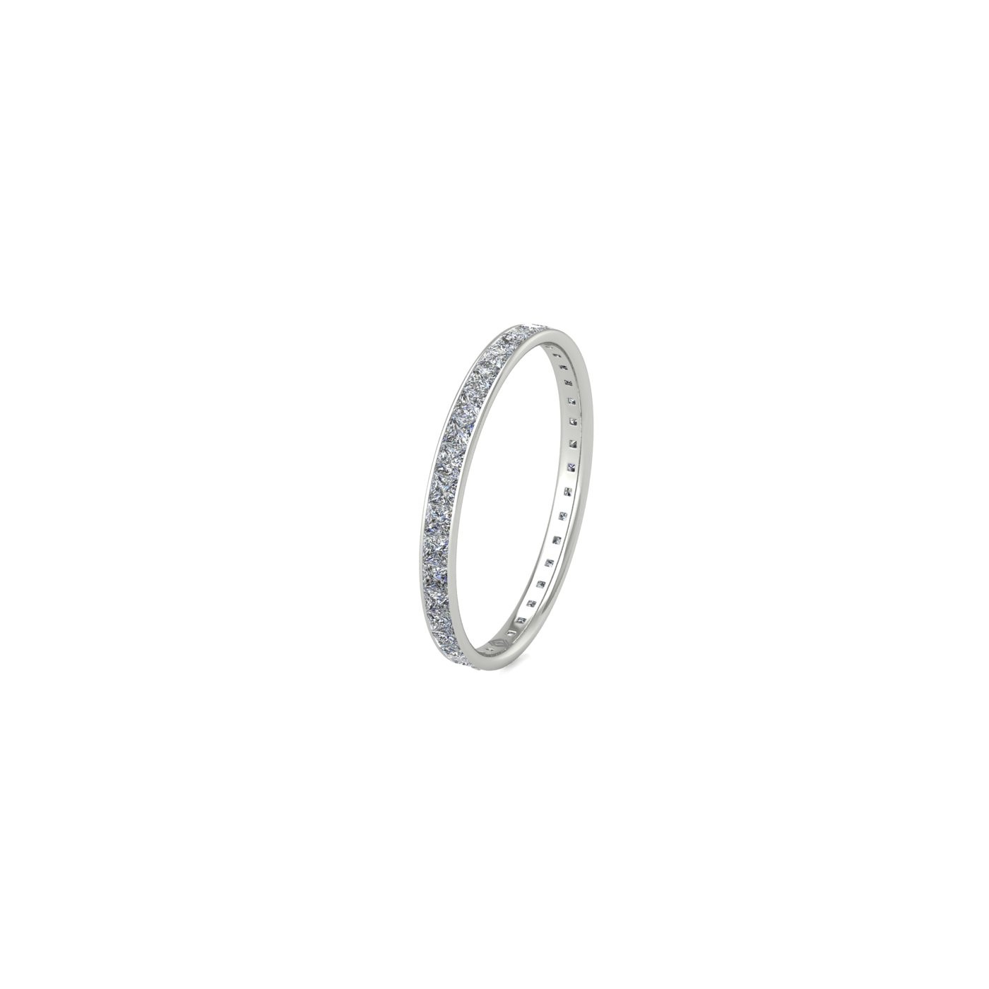 pt platinum  princess shape diamond channel set full eternity ring
