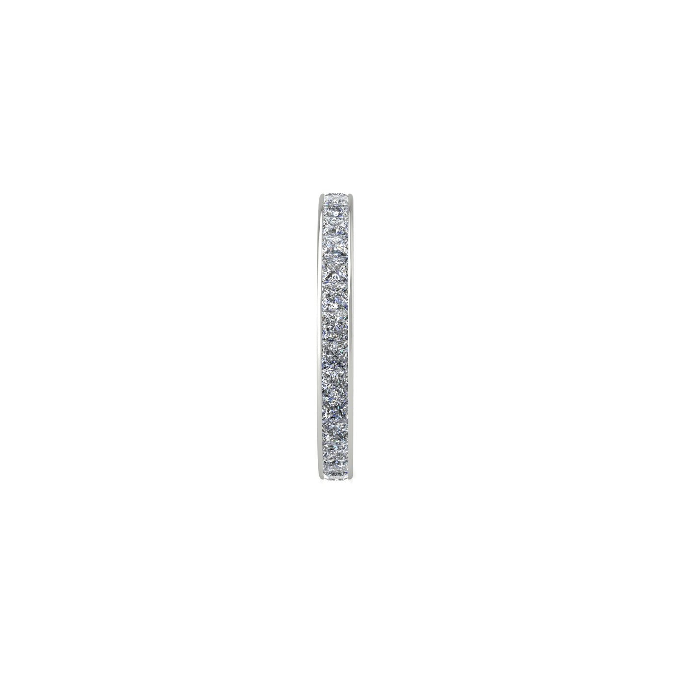 18k white gold  princess shape diamond channel set full eternity ring