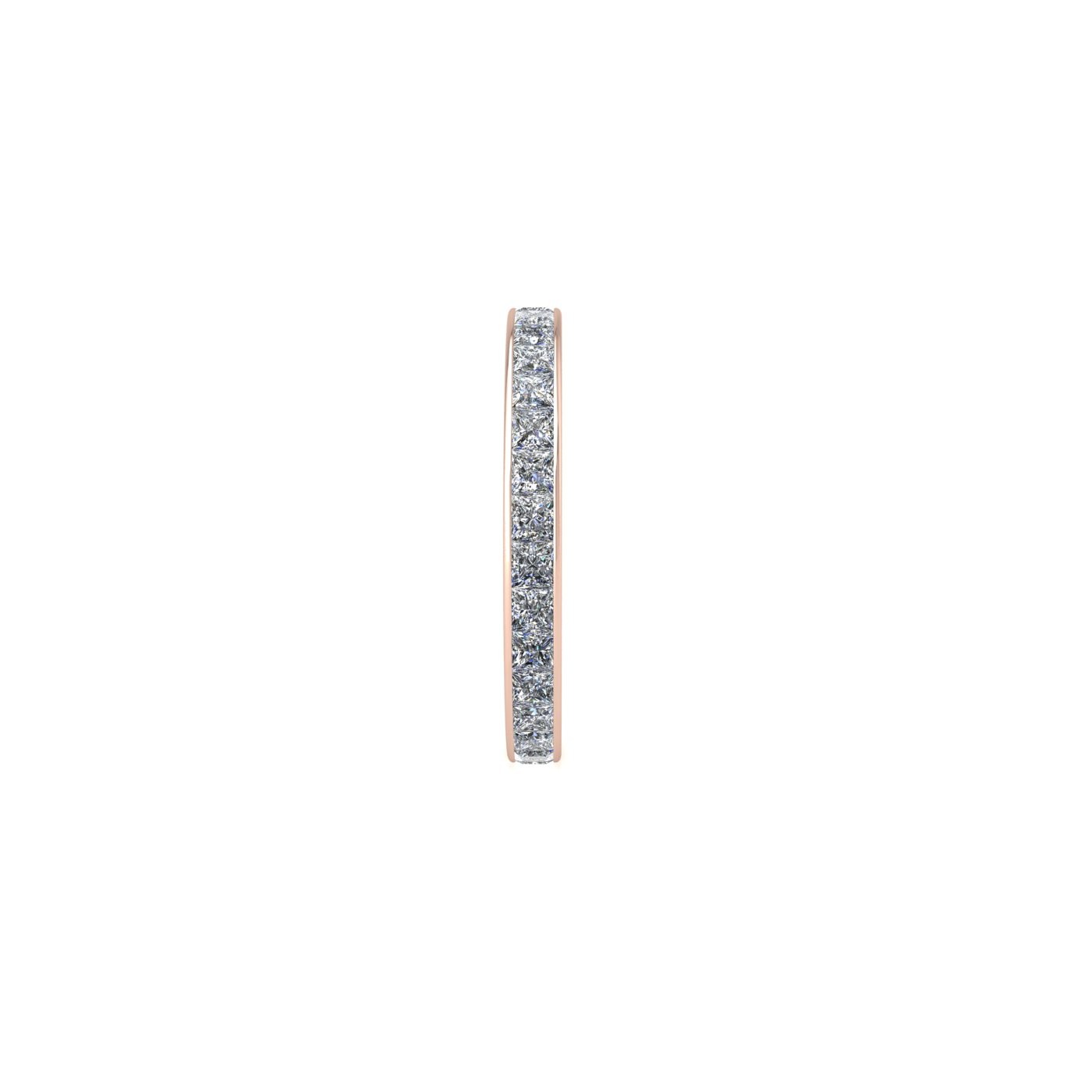 18k rose gold  princess shape diamond channel set full eternity ring