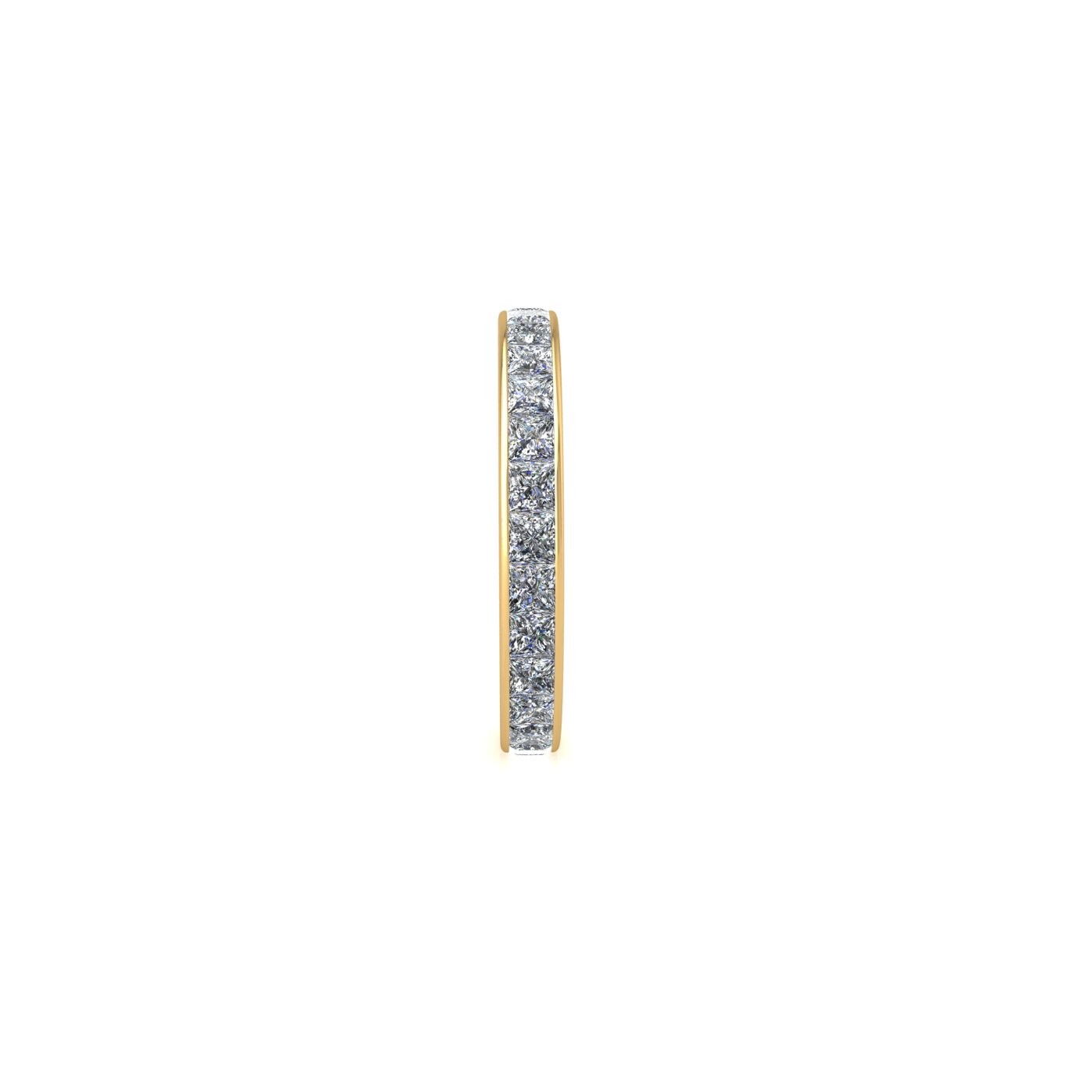 18k yellow gold  princess shape diamond channel set full eternity ring