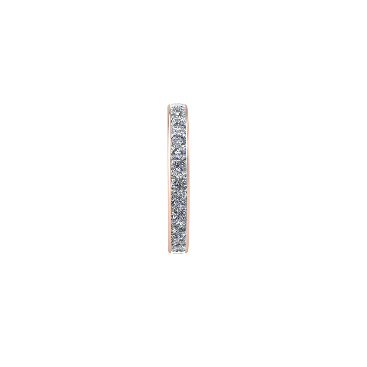 18k rose gold  princess shape diamond channel set full eternity ring