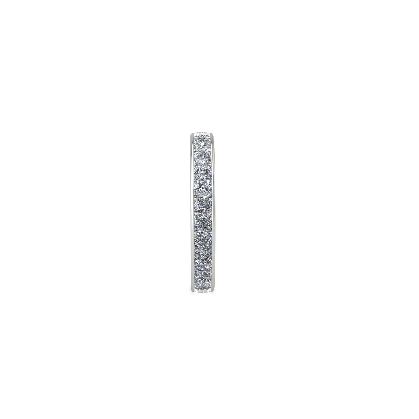 18k white gold  princess shape diamond channel set full eternity ring