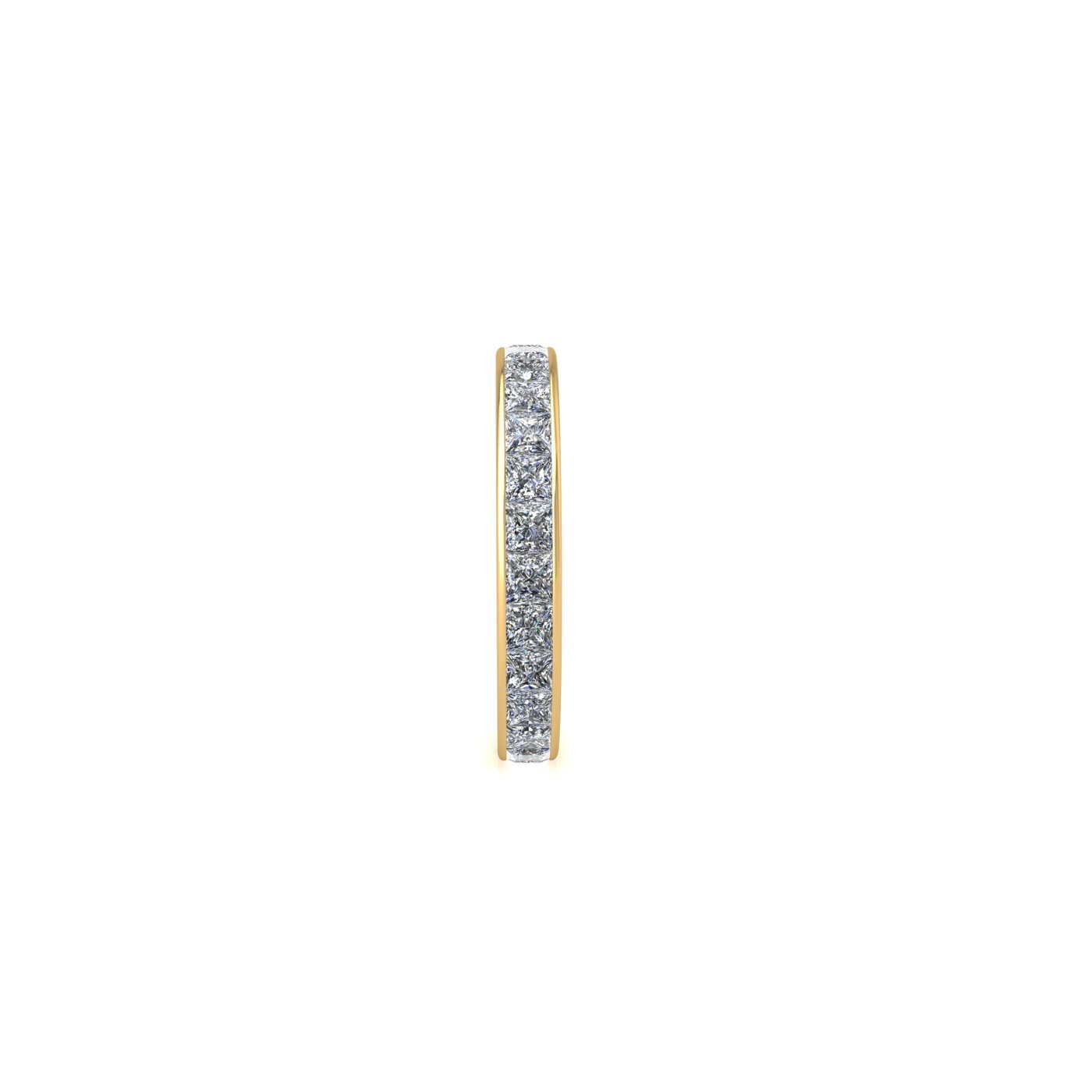 18k yellow gold  princess shape diamond channel set full eternity ring