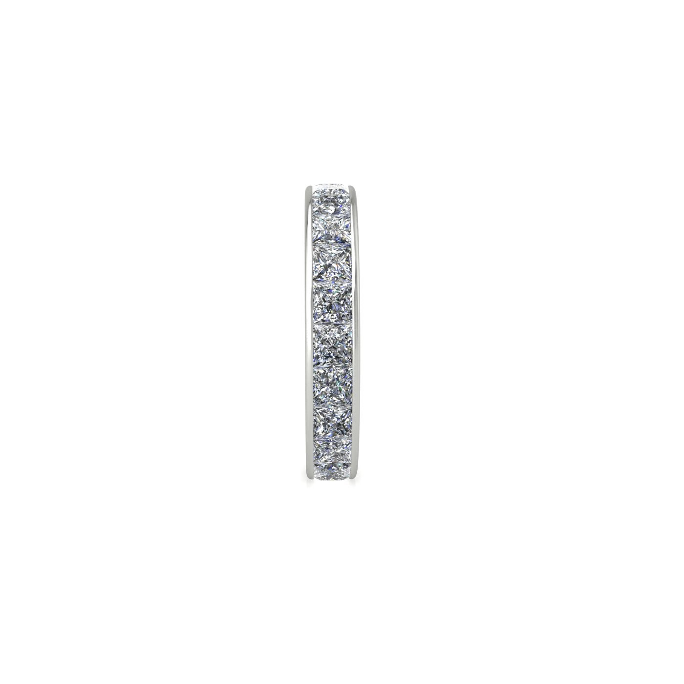 pt platinum  princess shape diamond channel set full eternity ring