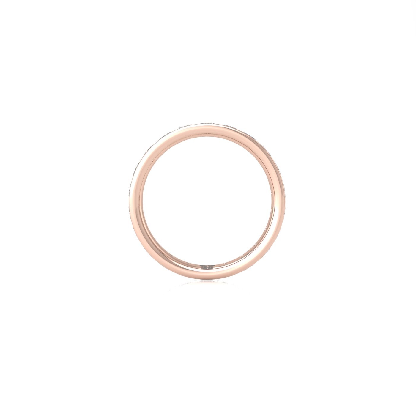 18k rose gold  princess shape diamond channel set full eternity ring
