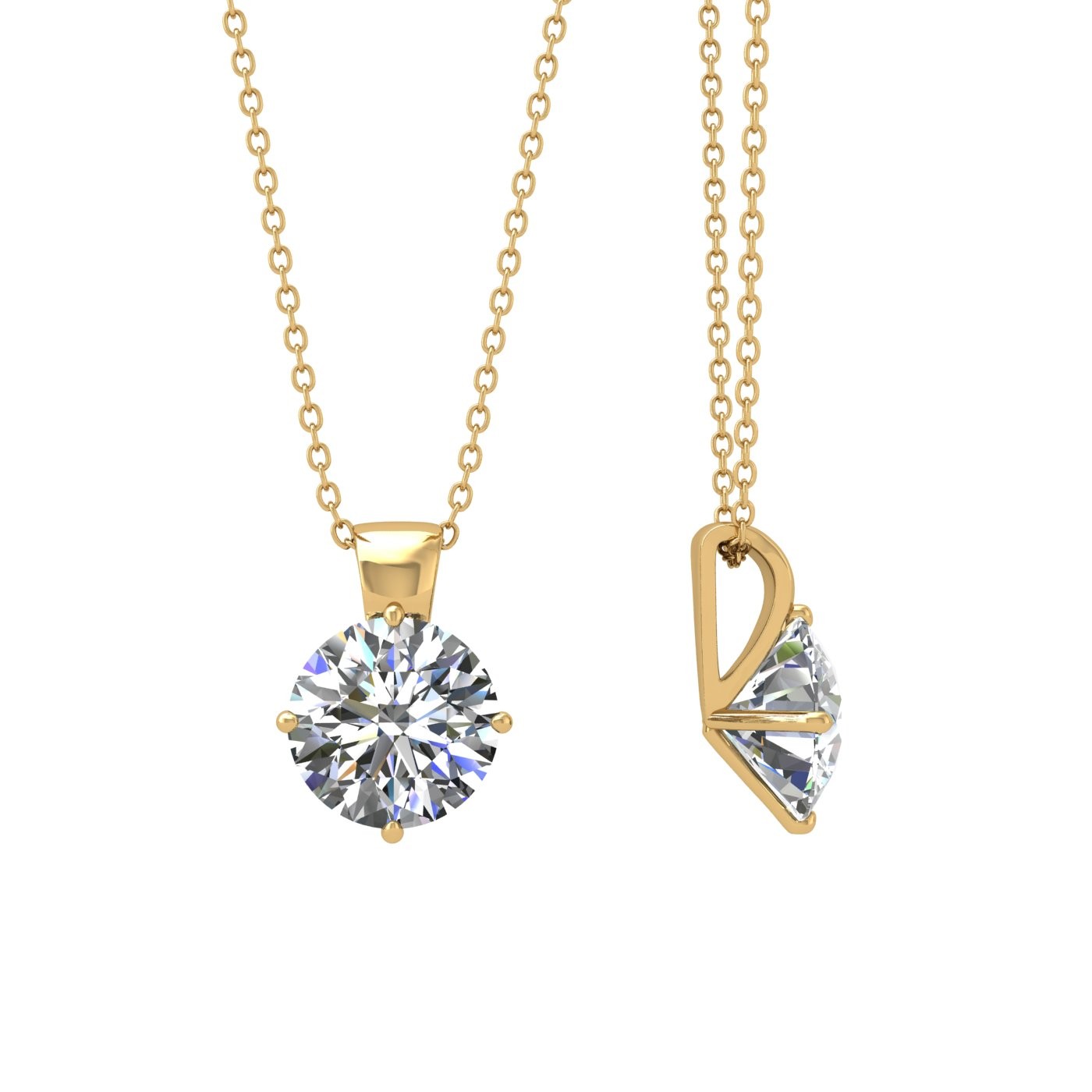 18k white gold  1 ct 4 prongs round shape diamond pendant Photos & images