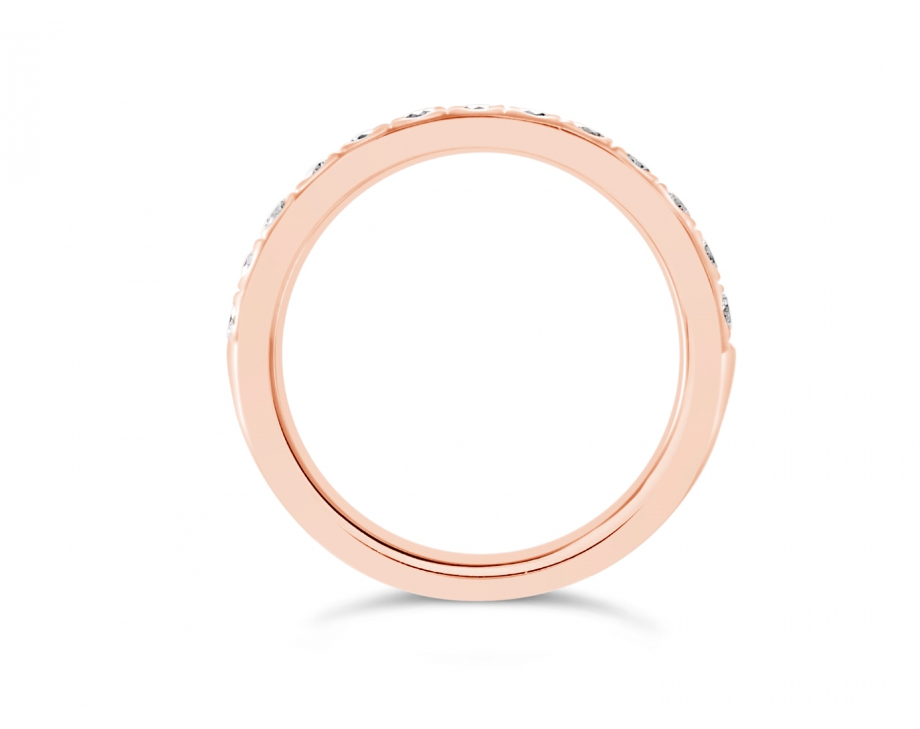 18k rose gold 0,59ct* half eternity pave set wedding band
