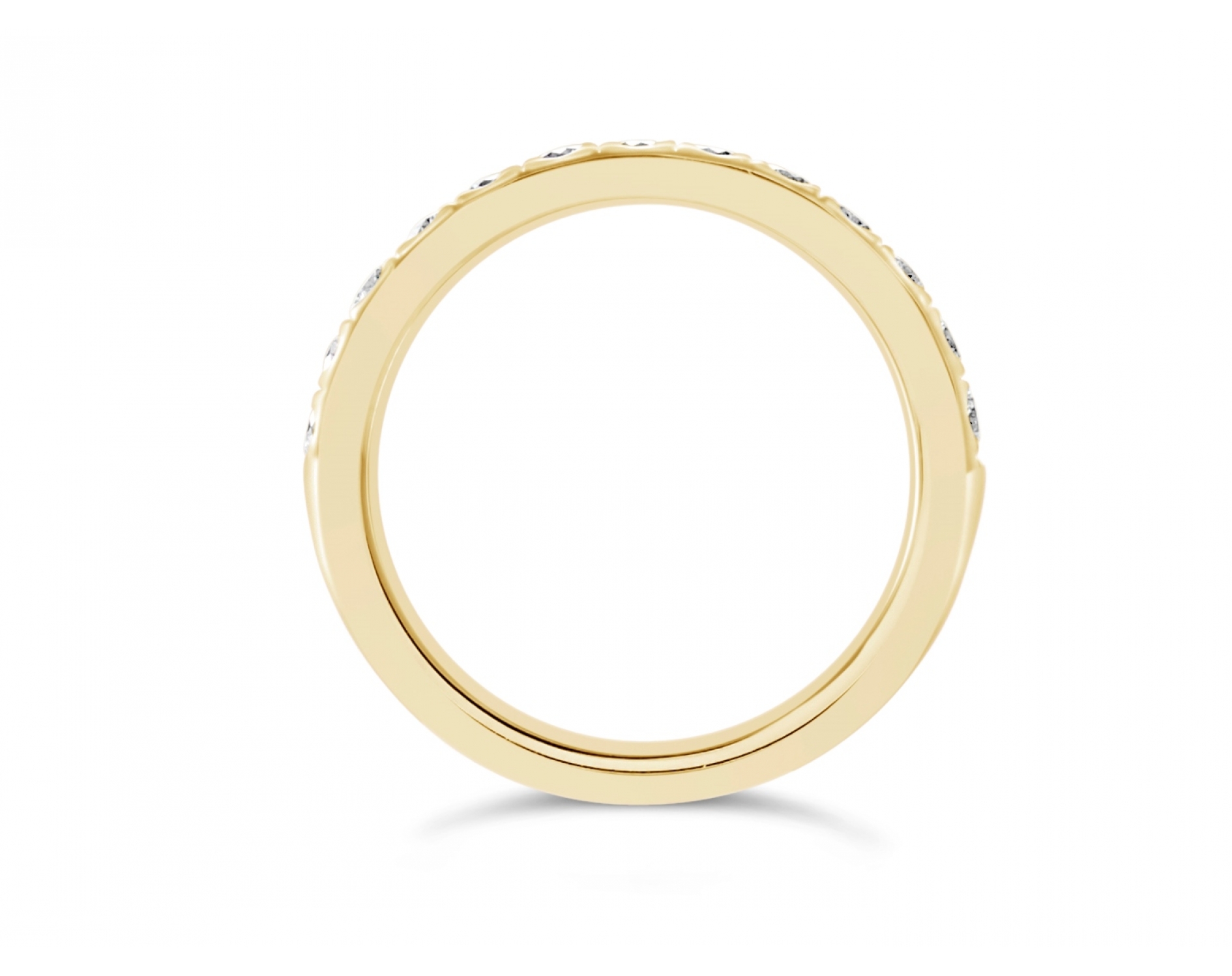 18k yellow gold 0,59ct* half eternity pave set wedding band