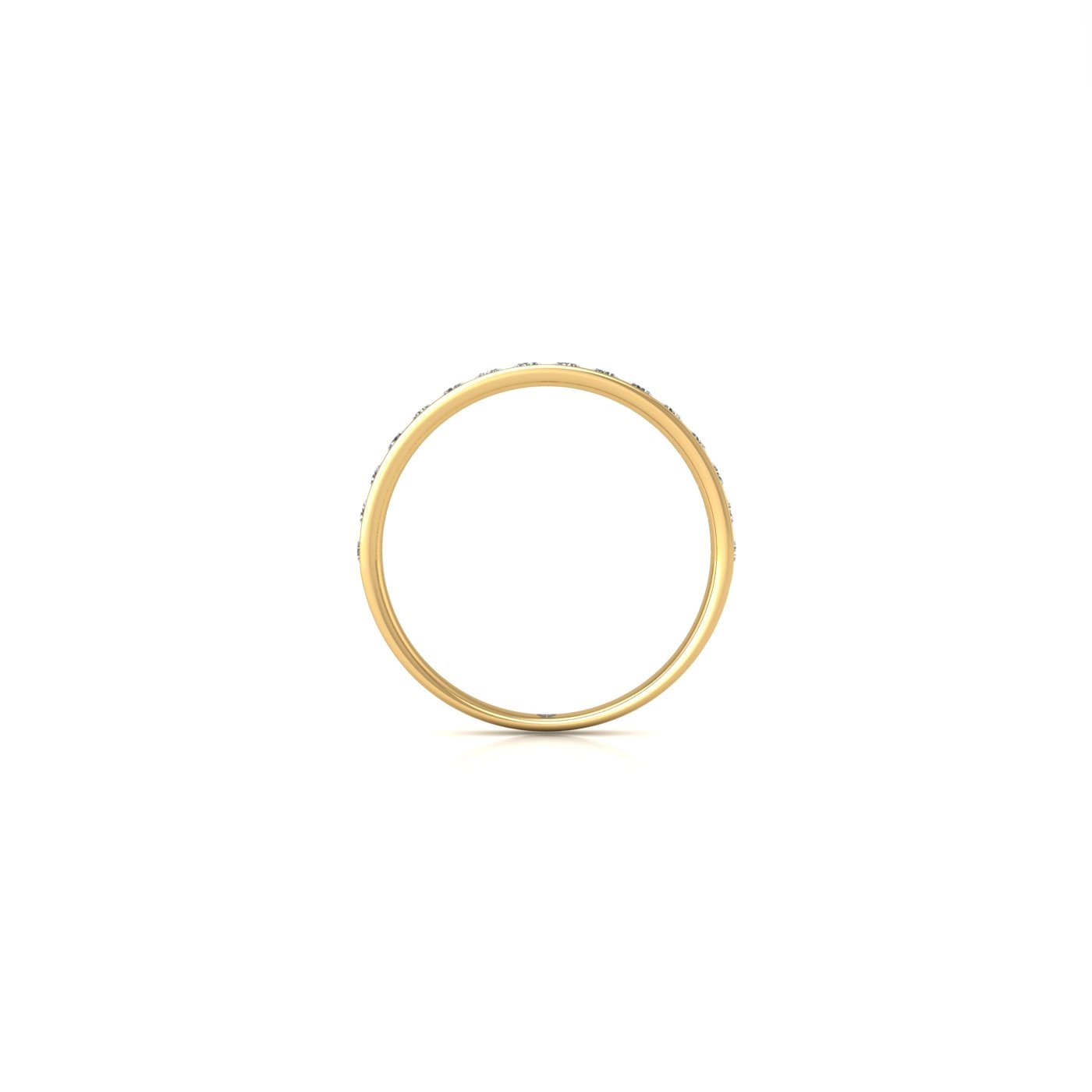 18k yellow gold  round shape diamond channel set half eternity ring