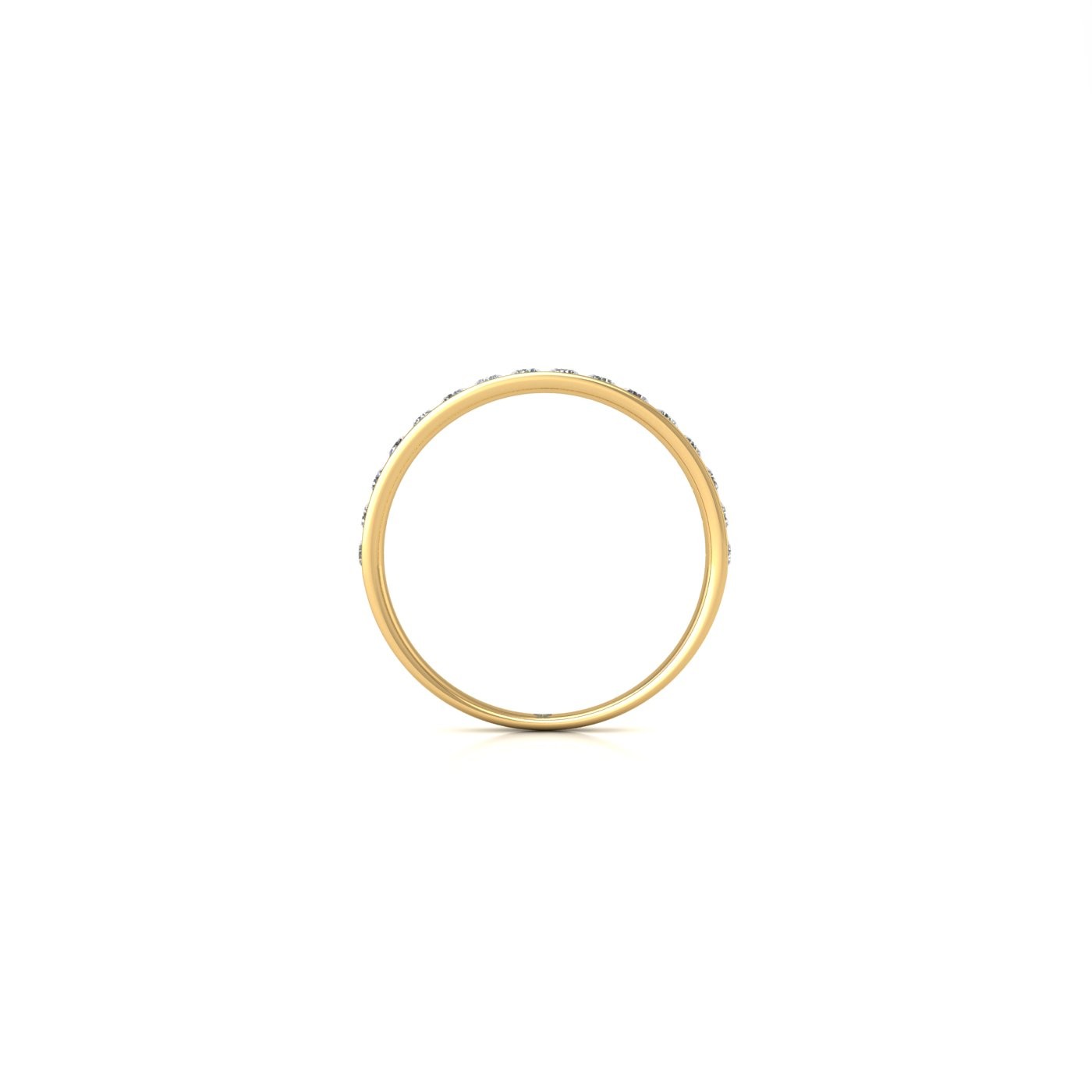 18k yellow gold  round shape diamond channel set half eternity ring