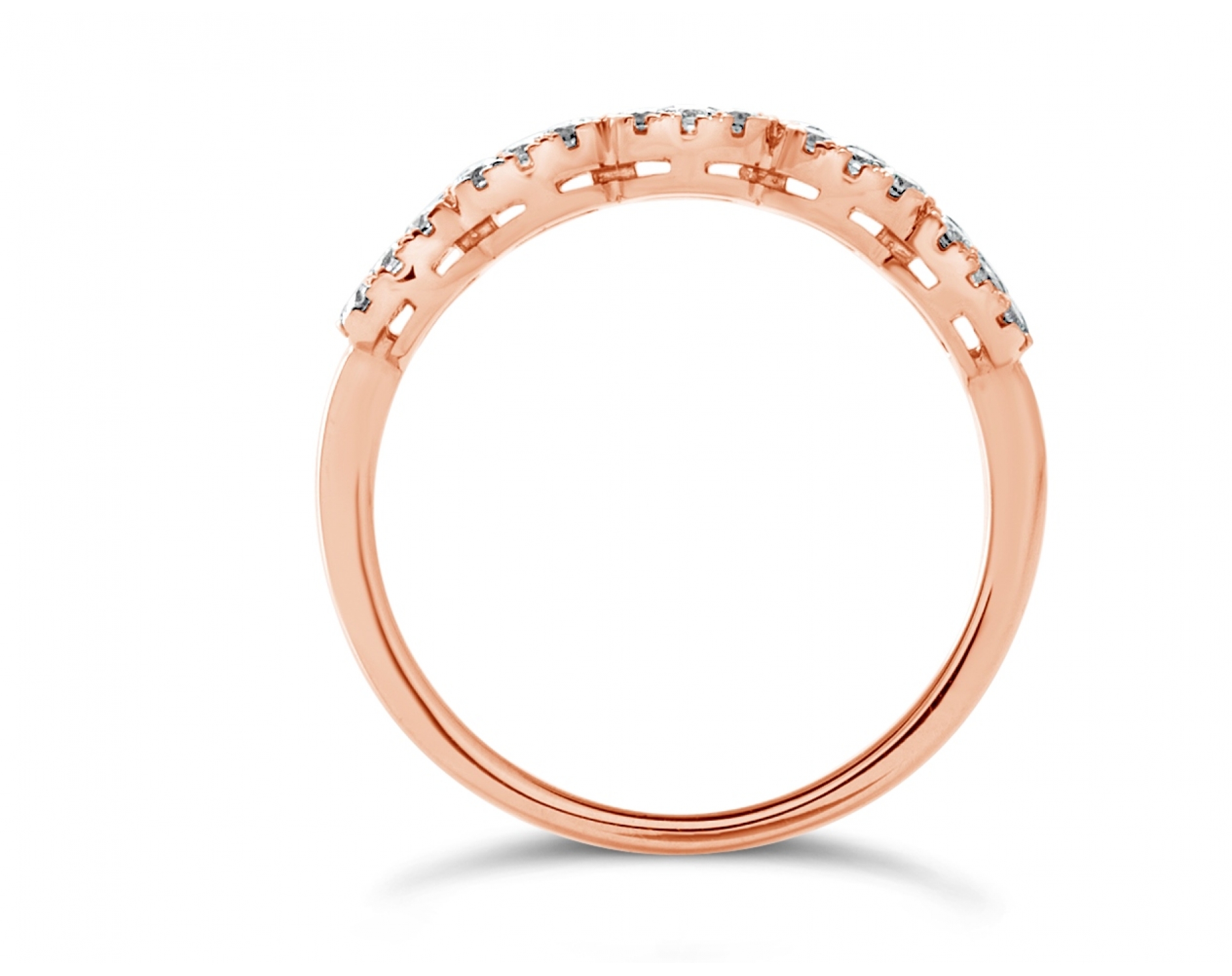 18k rose gold cushion shaped illusion set wedding ring