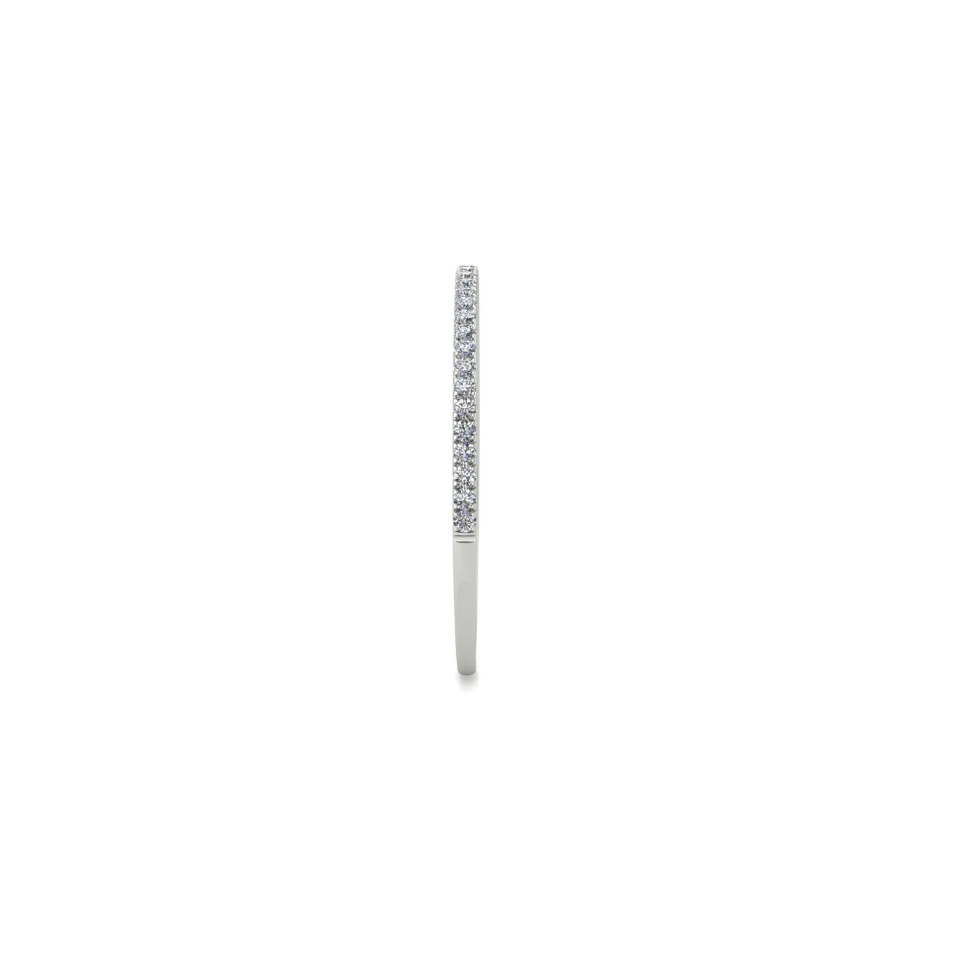 18k white gold  round shape diamond pavÉ set half eternity ring