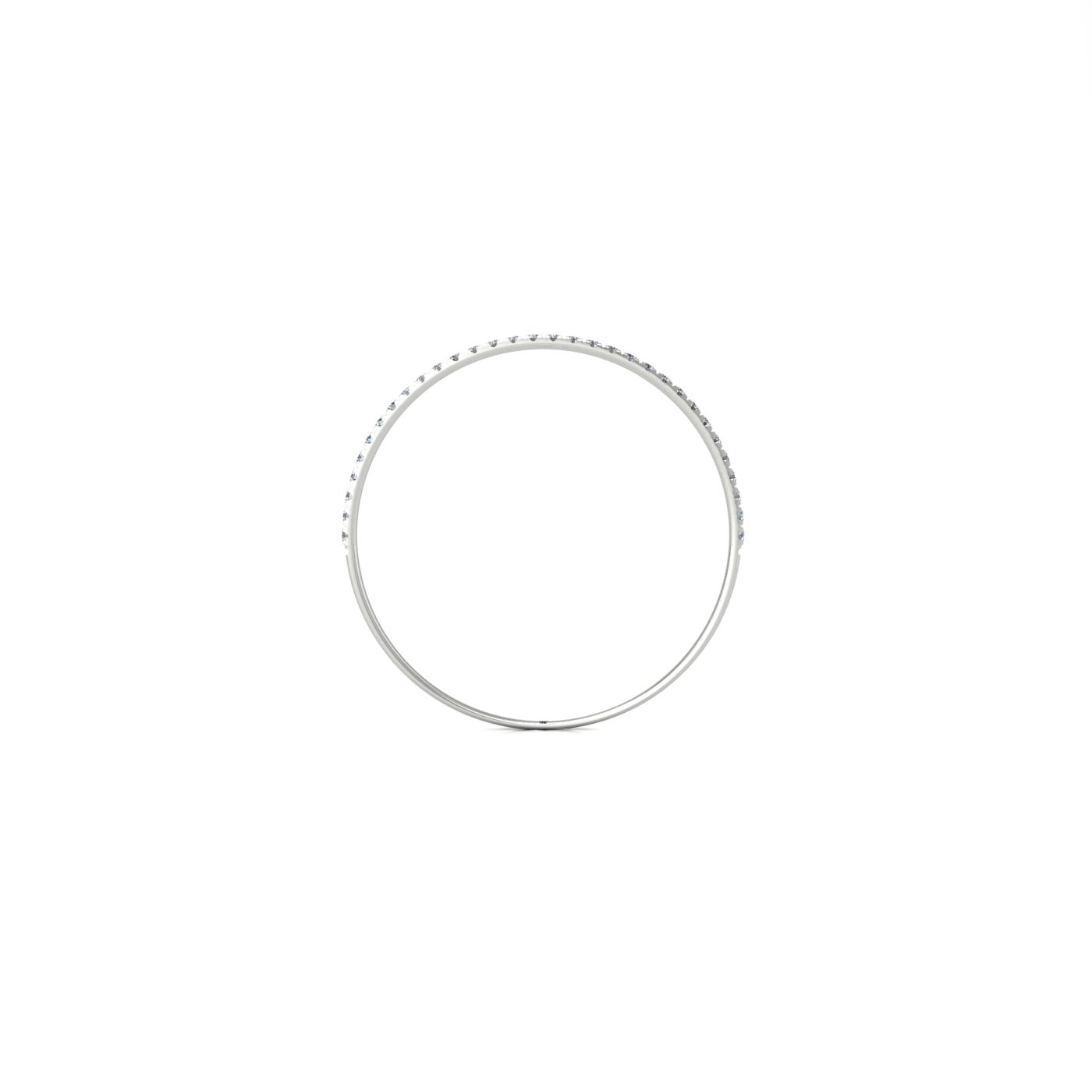 18k white gold  round shape diamond pavÉ set half eternity ring