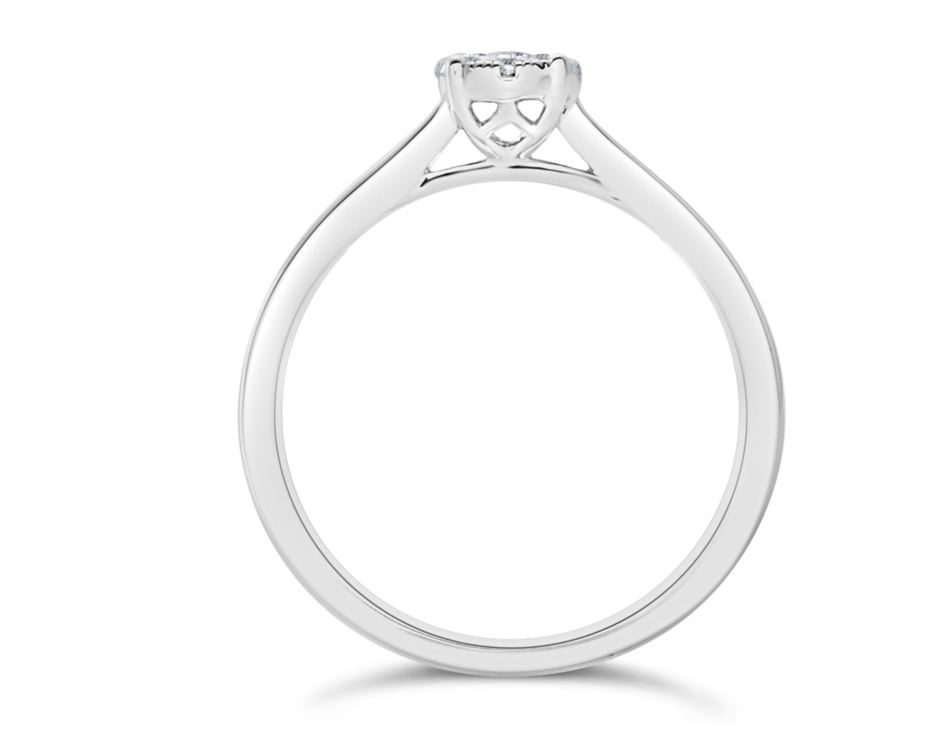 18k white gold cathedral illusion set engagement ring