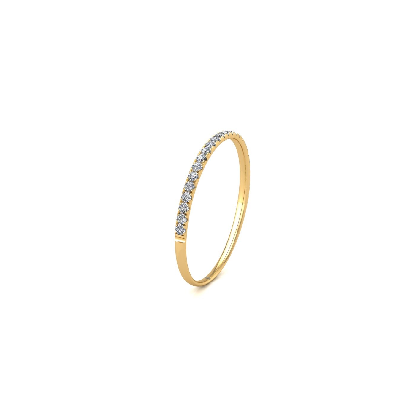 18k yellow gold  round shape diamond pavÉ set half eternity ring
