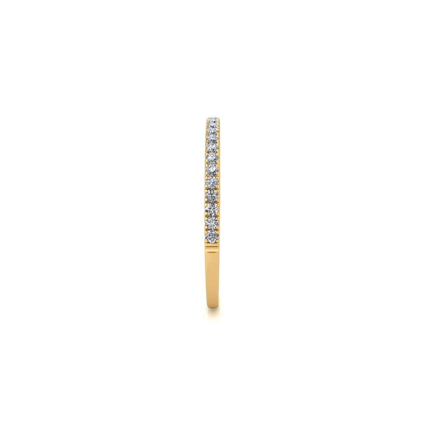 18k yellow gold  round shape diamond pavÉ set half eternity ring