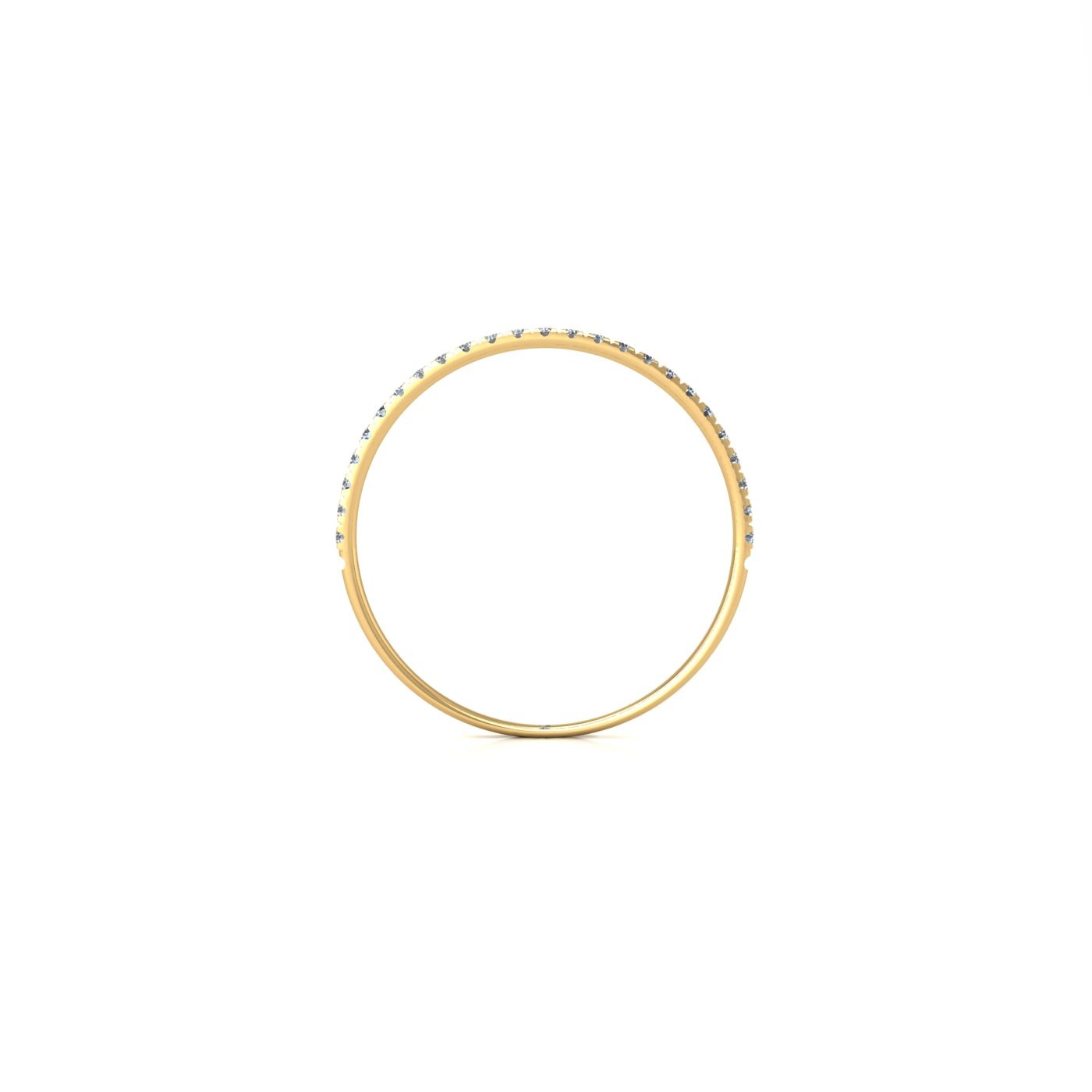 18k yellow gold  round shape diamond pavÉ set half eternity ring