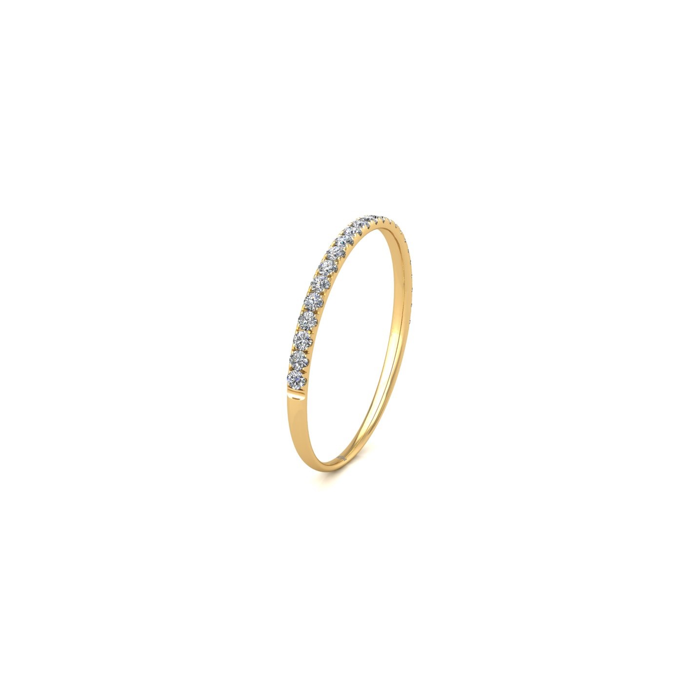 18k yellow gold  round shape diamond pavÉ set half eternity ring