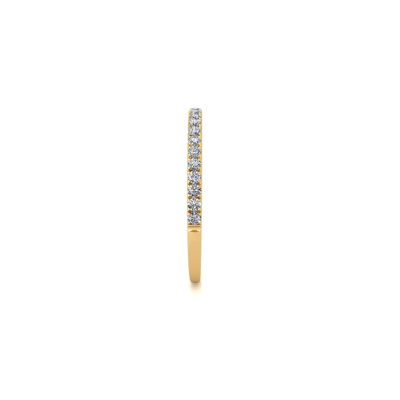 18k yellow gold  round shape diamond pavÉ set half eternity ring