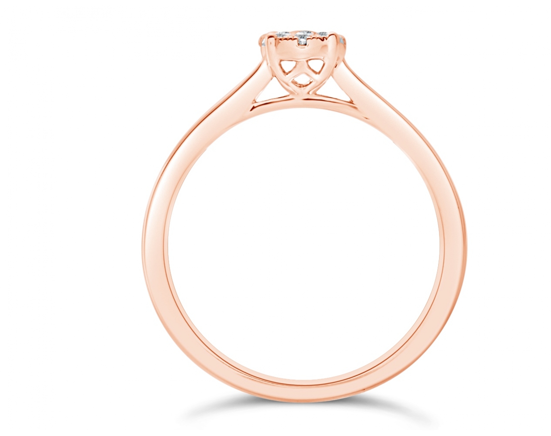 18k rose gold cathedral illusion set engagement ring