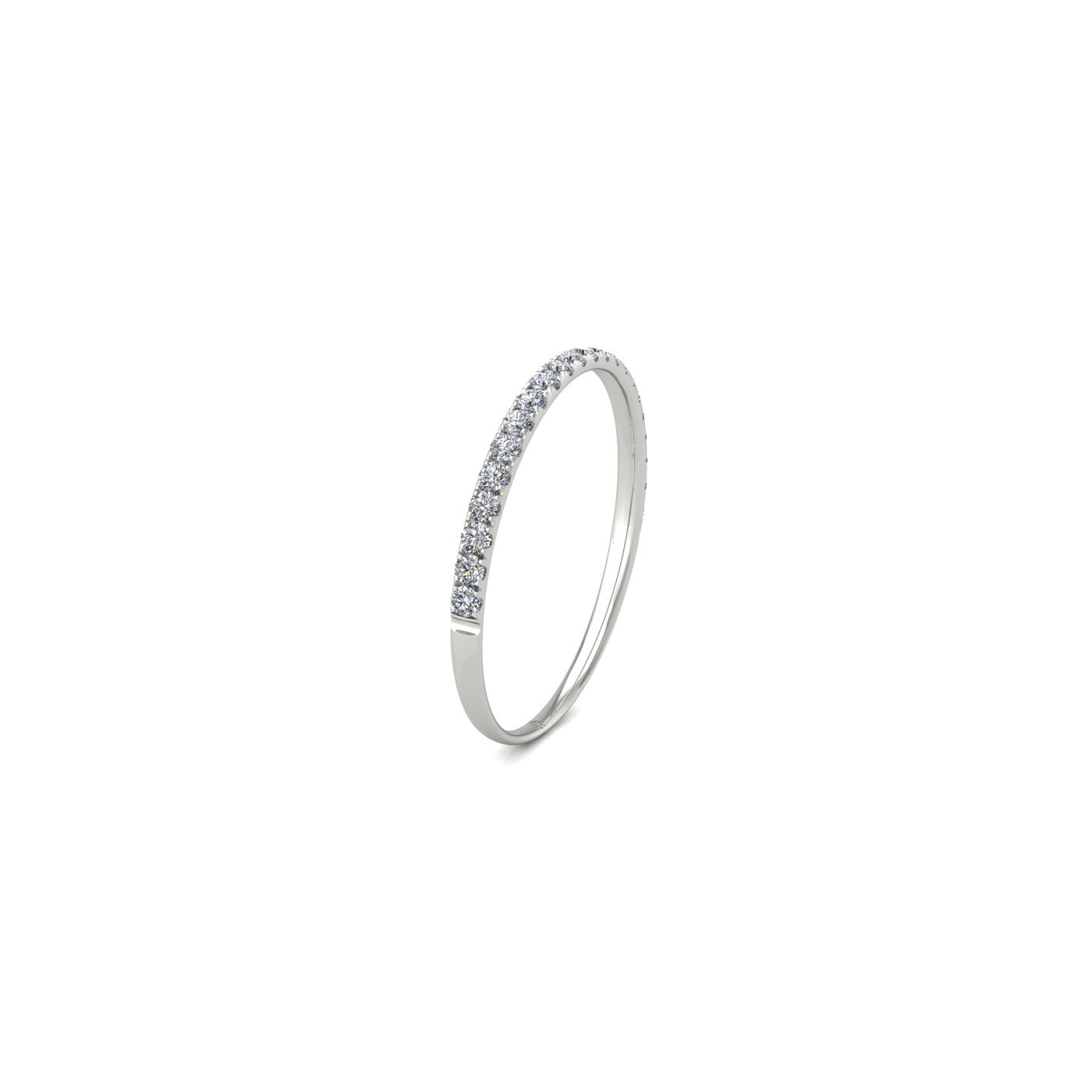 18k white gold  round shape diamond pavÉ set half eternity ring