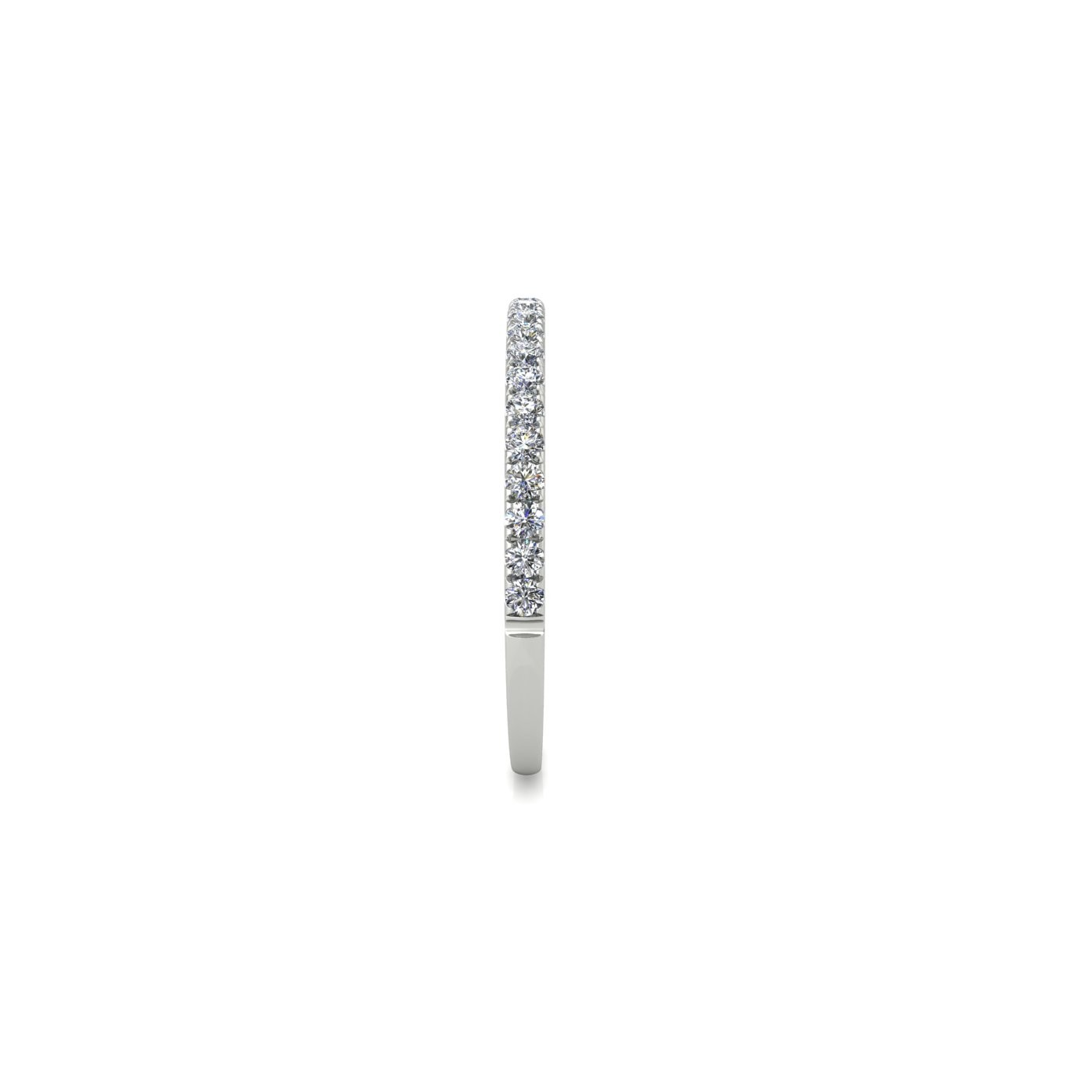 18k white gold  round shape diamond pavÉ set half eternity ring