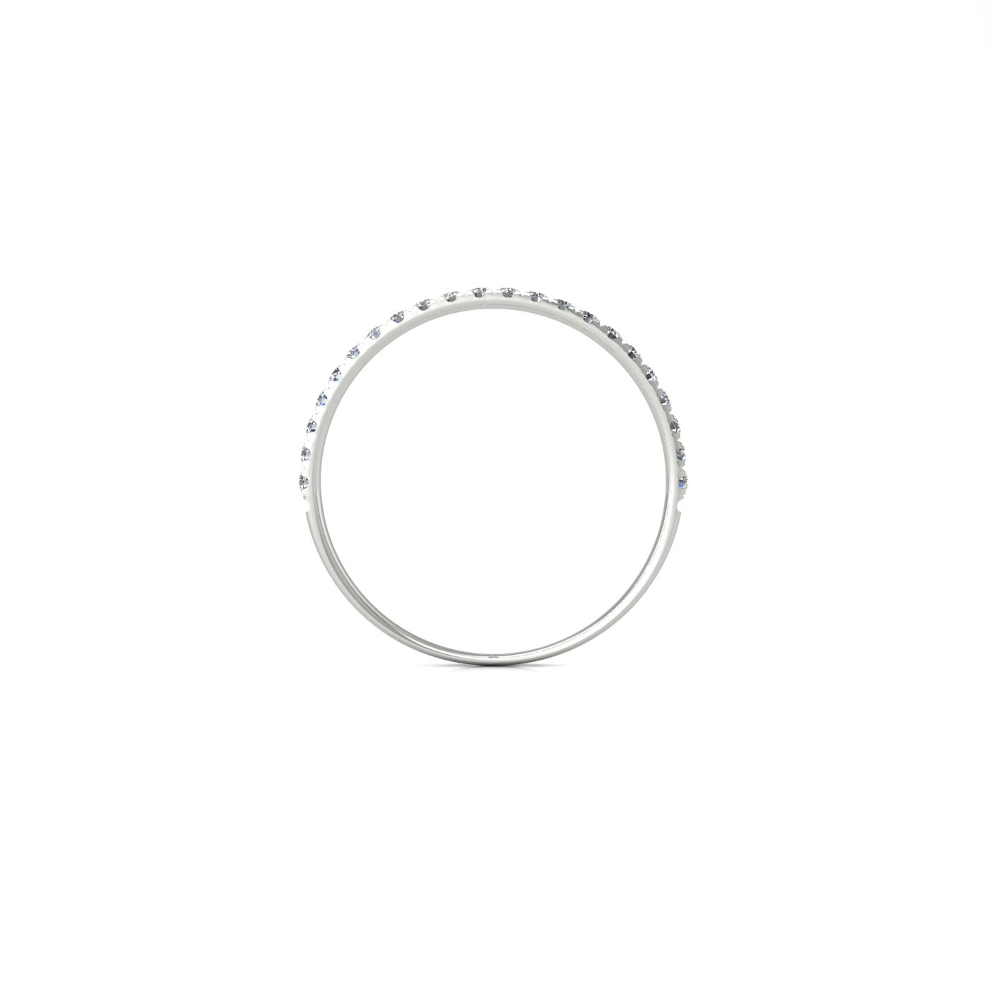 18k white gold  round shape diamond pavÉ set half eternity ring